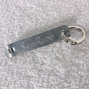 Vintage SunRype Silver Tone Metal Keychain Bottle Opener Can Opener Collectible